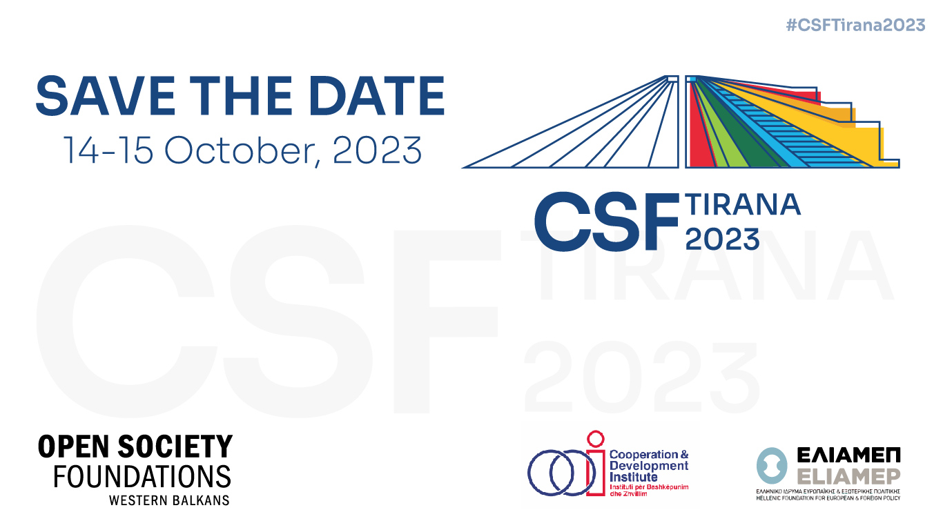 SAVE THE DATE | Tirana Civil Society and Think Tank Forum, October 14-15, 2023